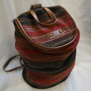 sweater material backpack satchel